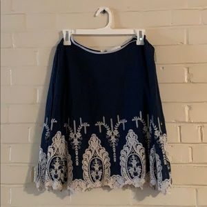 20% off 2+ bundle: Navy Top with Lace Details